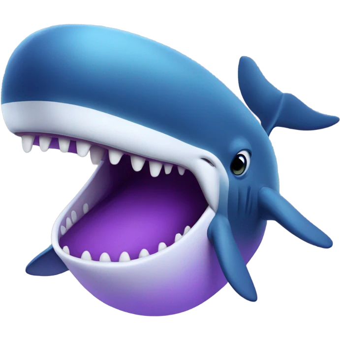 Blue whale purple, open mouth emoji