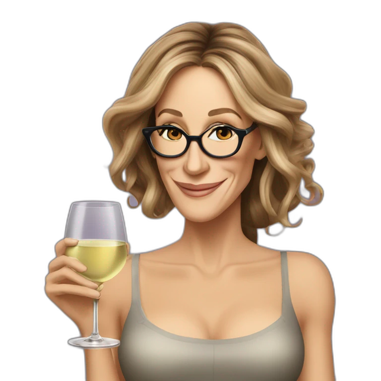  Sarah Jessica Parker with a glass of white wine in her right hand emoji
