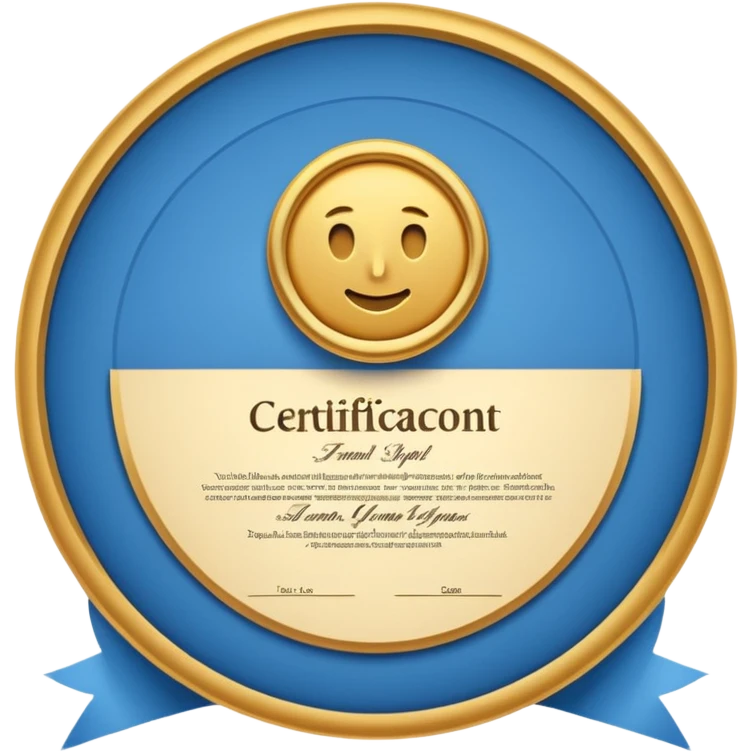 certificat blue emoji