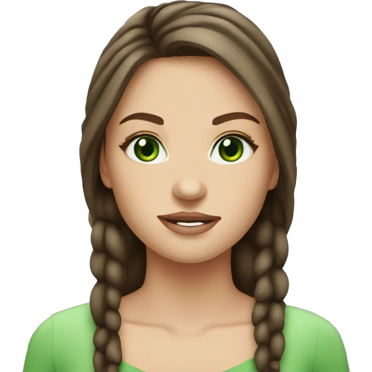 green eyed light brunette girl with long lashes emoji
