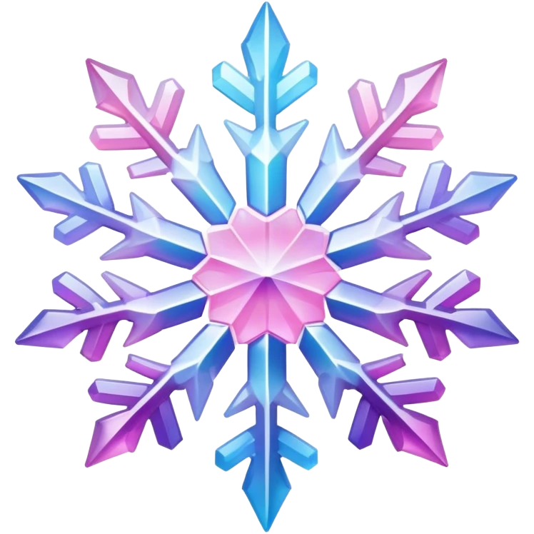 Gradient iridescent Pastel Pink violet blue white crystal star snowflake  emoji