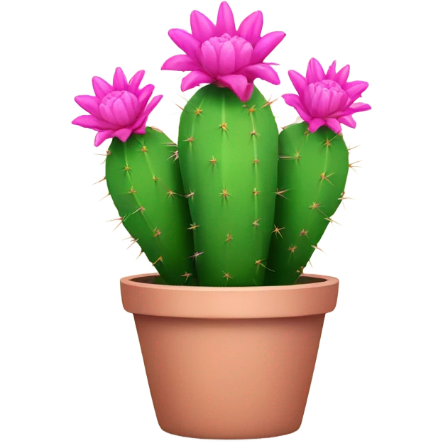Cactus with pink flowers in a pot emoji