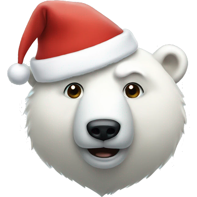 Polar bear with Santa hat emoji