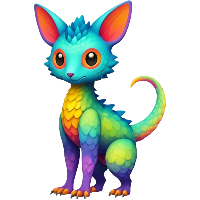 modern colorful Fakémon-Trico-creature (full body) emoji