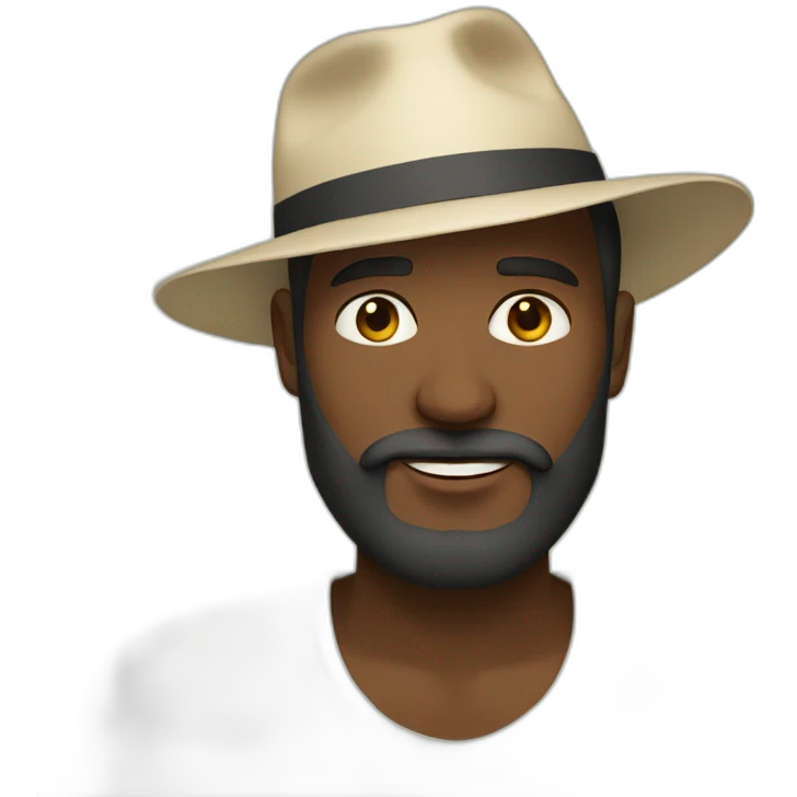 Man with beard Men wearing ecru Panama hat emoji