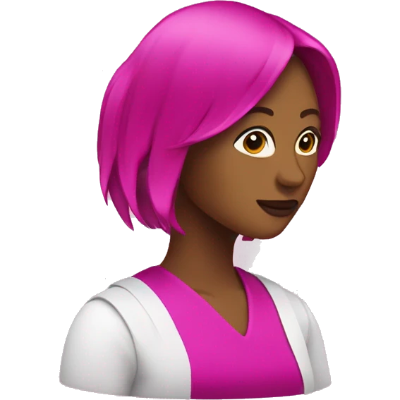 fuchsia with a woman face emoji