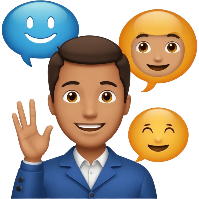 man speaking with a Speech Bubble emoji