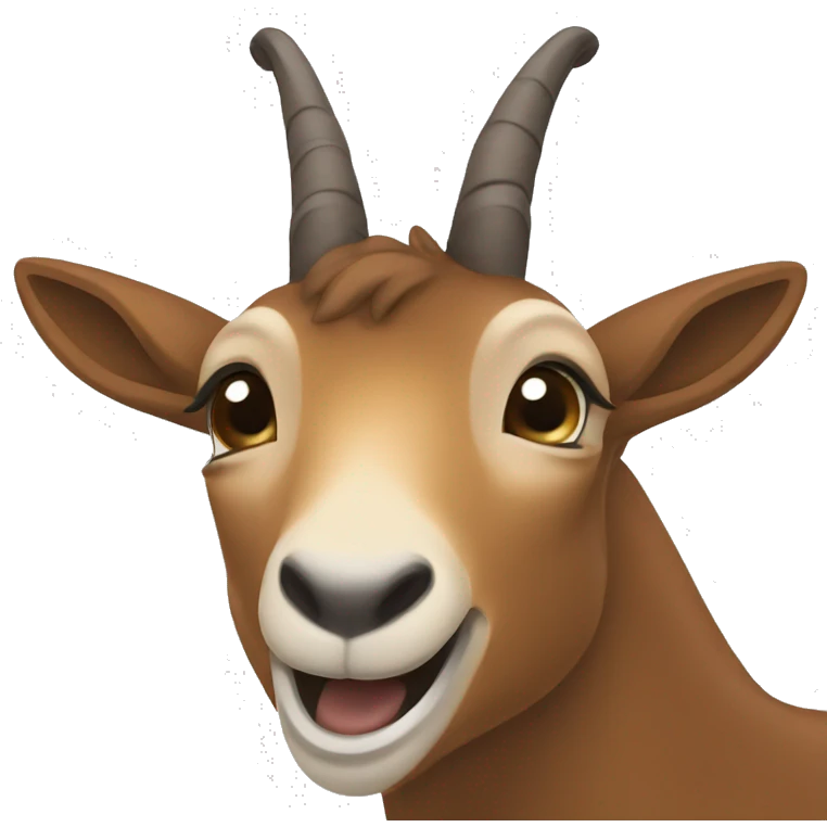 happy smiling brown chamois left hoof pointing up emoji