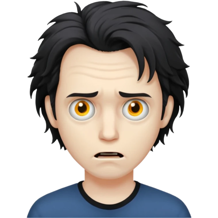 A realistic portrait of a man in horror, waist-length emoji