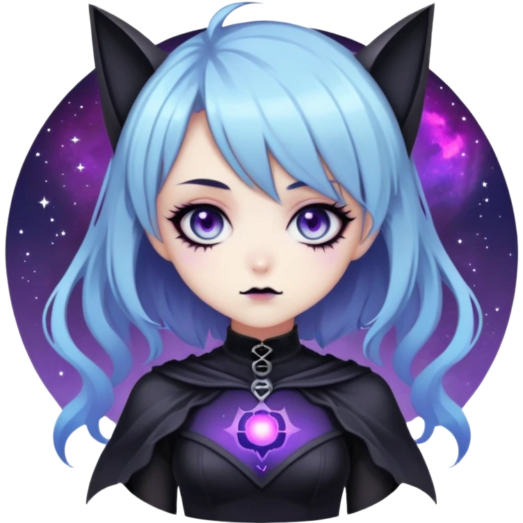 Gorgeous Cute Gothic Edgy Nebula Gradient Beautiful Anime Emo BatLady emoji