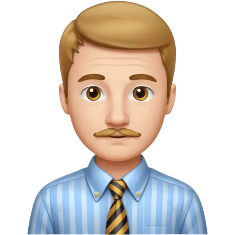 Young man with thin mustache & striped tie emoji