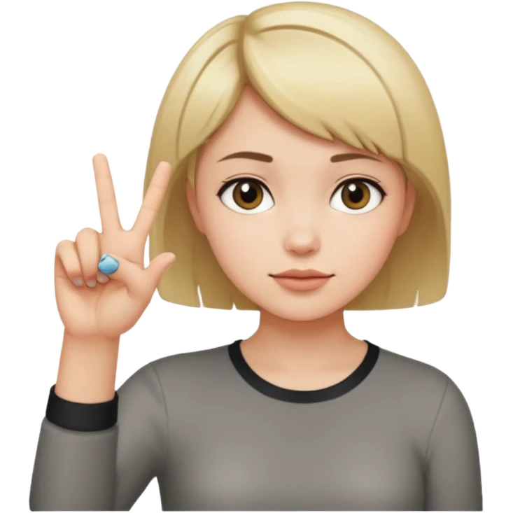 Girl with a short hair show 🤘🏼 emoji