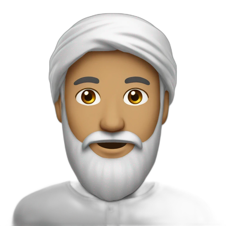 homme musulman avec une barbe noir emoji
