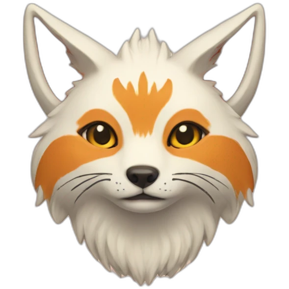 kitsune with 9 big petalshaped tails at back emoji