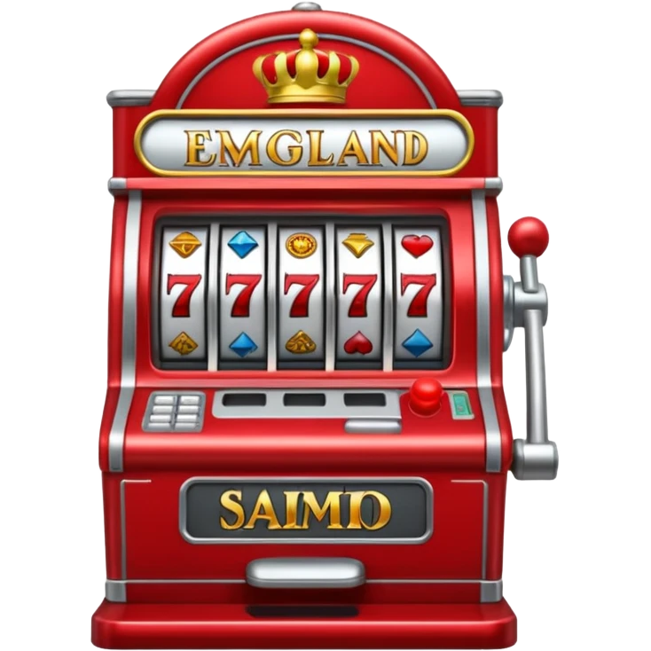 Slot machine, england, red emoji