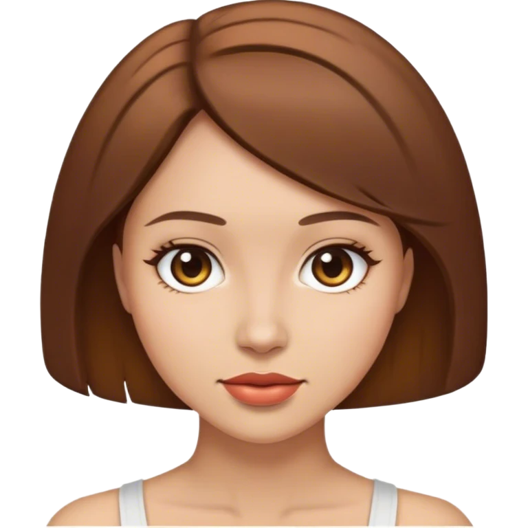 beautiful woman with brown bobbed hair emoji