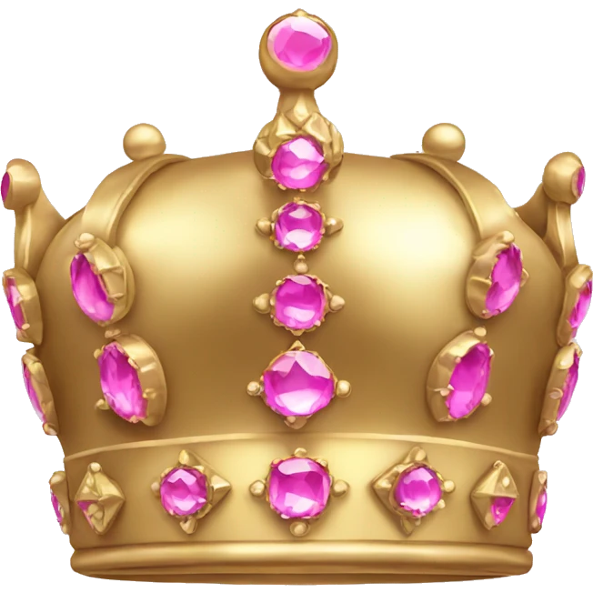 A gold crown with pink jewels emoji