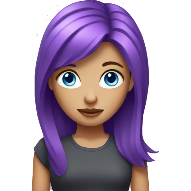 Girl with purple hair and blue eyes emoji
