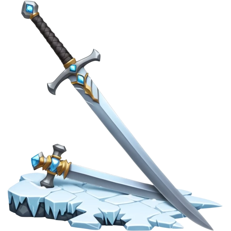 sharp sword in snow, emoji