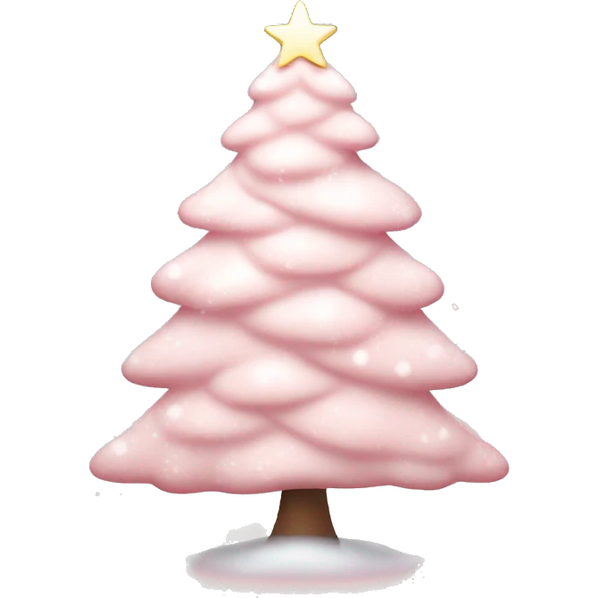 light pink aesthetic christmas tree with snow emoji