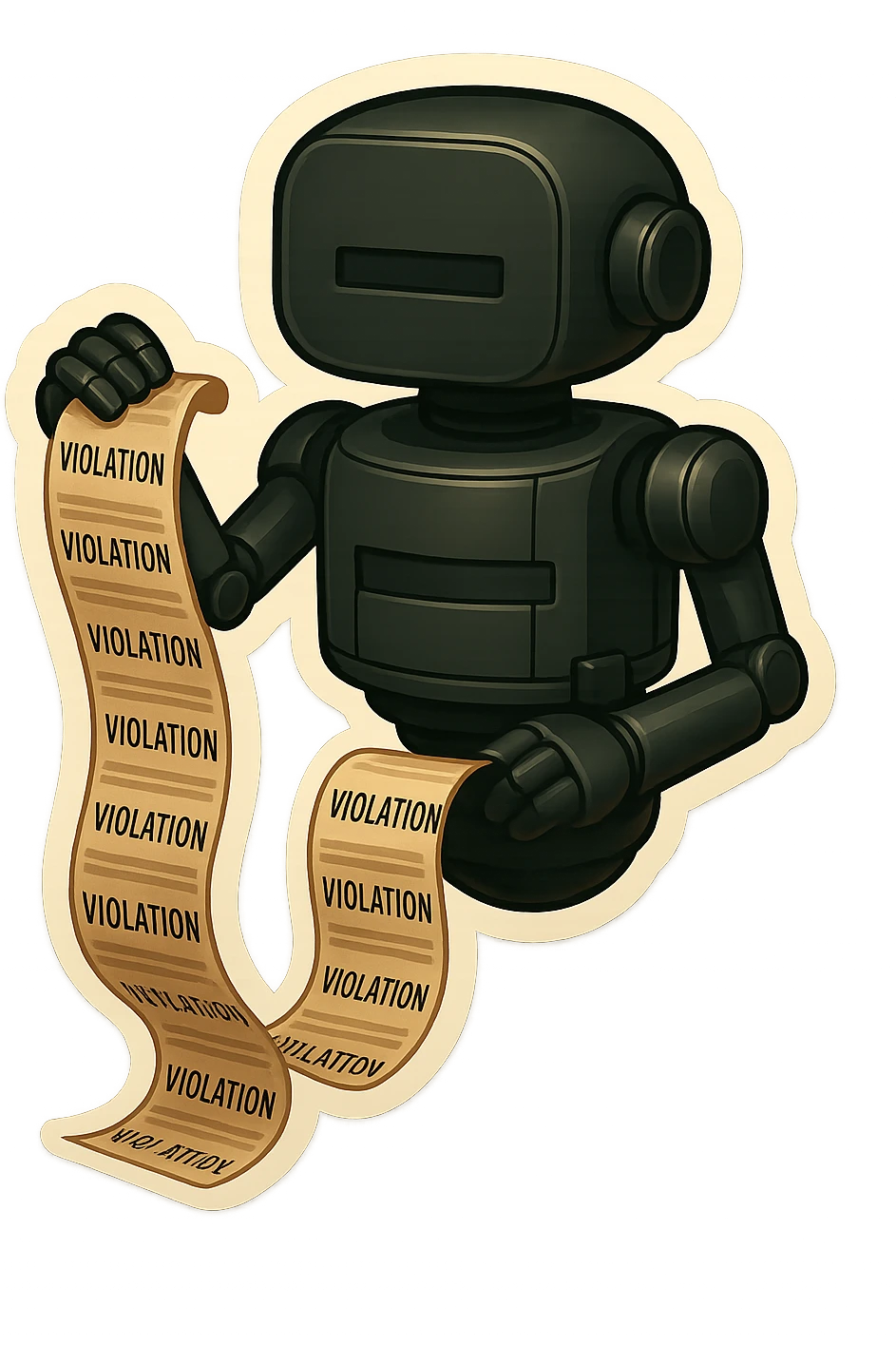 bureaucrat robot with no head emoji
