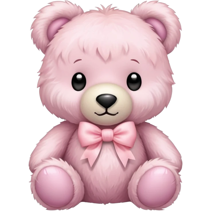 teddy bear with pastel pink bow emoji