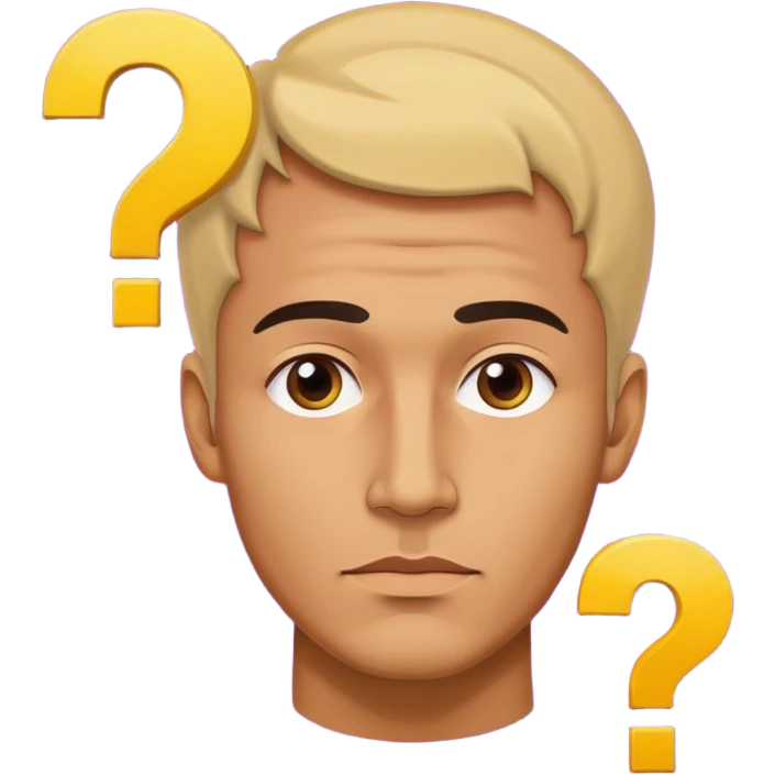 thinking men head and top question mark pop emoji