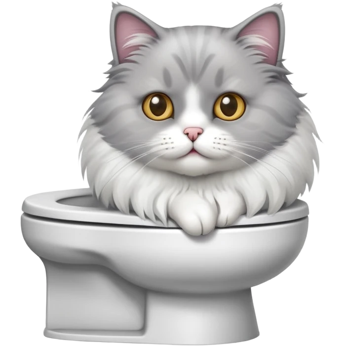 Кошка на унитазе emoji