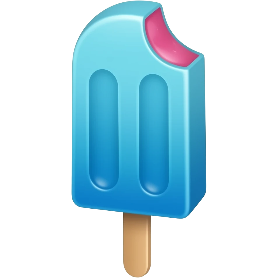 Blue ice cream popsicle with pink filling inside emoji