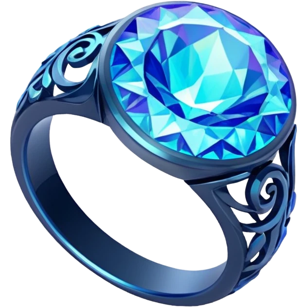 fantasy magic blue ring low poly emoji