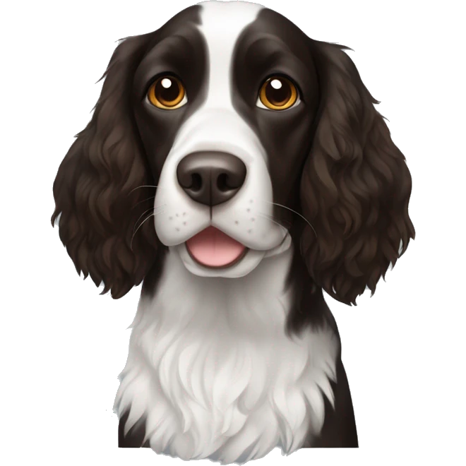 Black and white springer spaniel brown eyes emoji