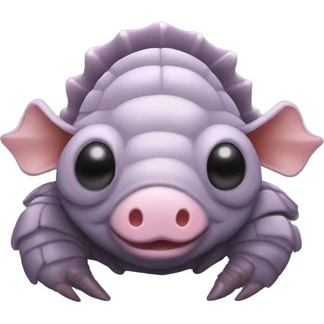 Lavender gray Pig armadillo isopod lobster shrimp pig armadillo darth Vader face emoji