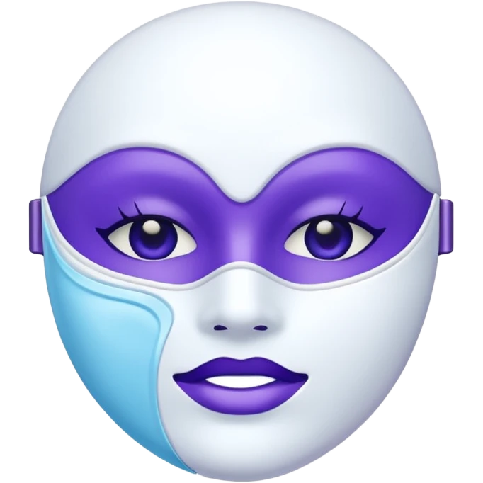 a white skincare mask purple blue pack emoji