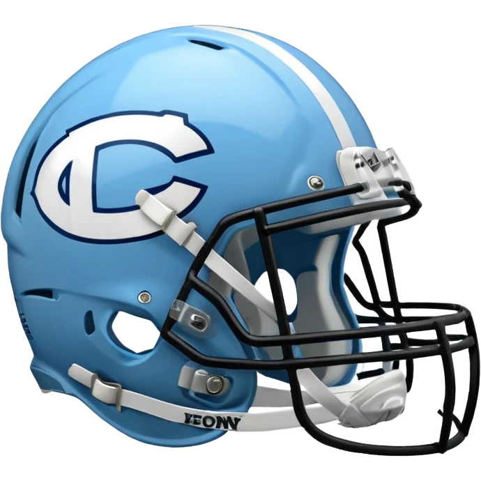 College football player helmet in  Carolina Blue color  emoji