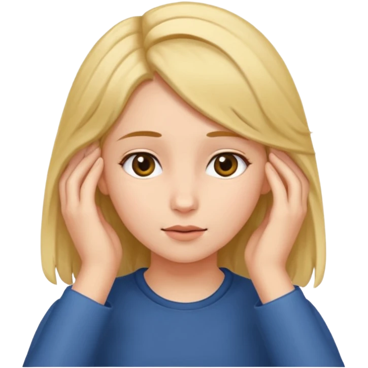 girl tucking hair behind her ear emoji