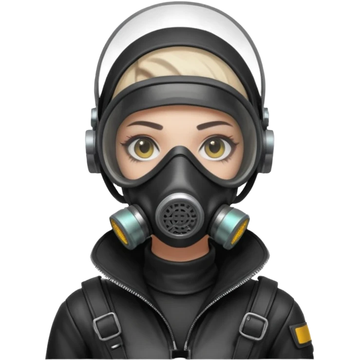 cyberpunk gasmask girl programmer buzzcut  emoji