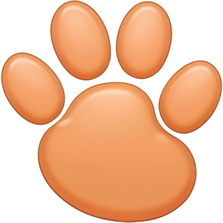 a very light pale pastel apricot pawprint emoji