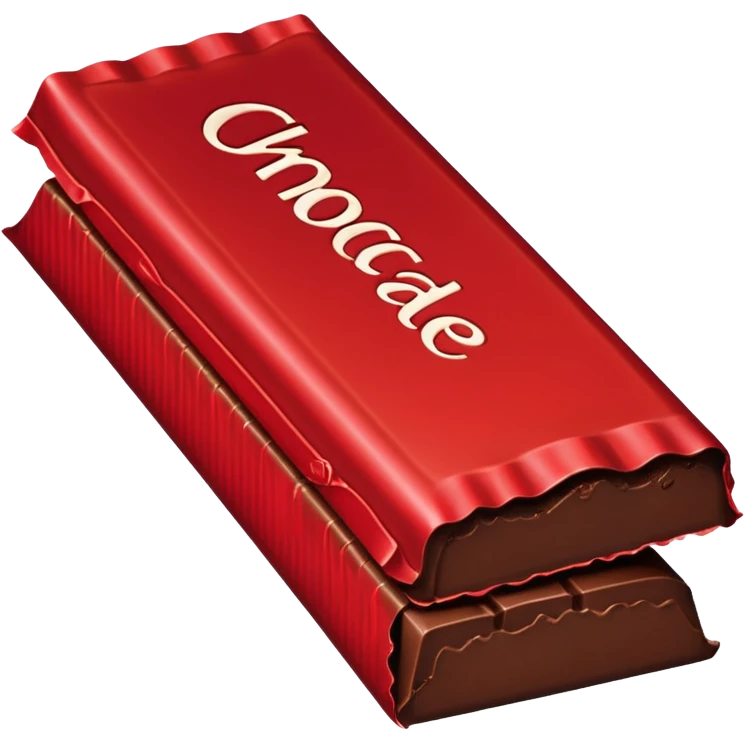 a chocolate bar with half red wrapped  emoji