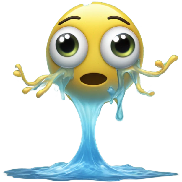 Water with eyes, legs and arms emoji
