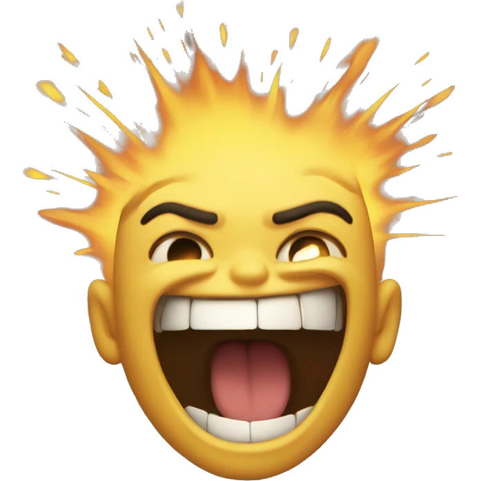 Smiling mad and exploding emoji