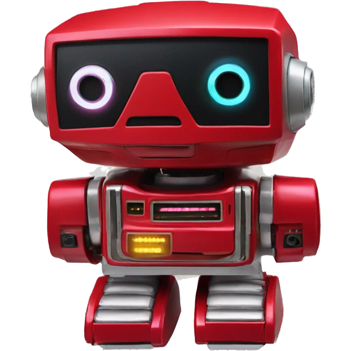 Scarlet Red variant DaftPunk-style robot talk box emoji