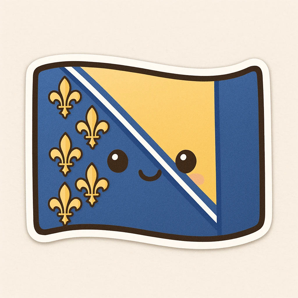 Zastava ljiljani bosanska sa 6 ljljana emoji