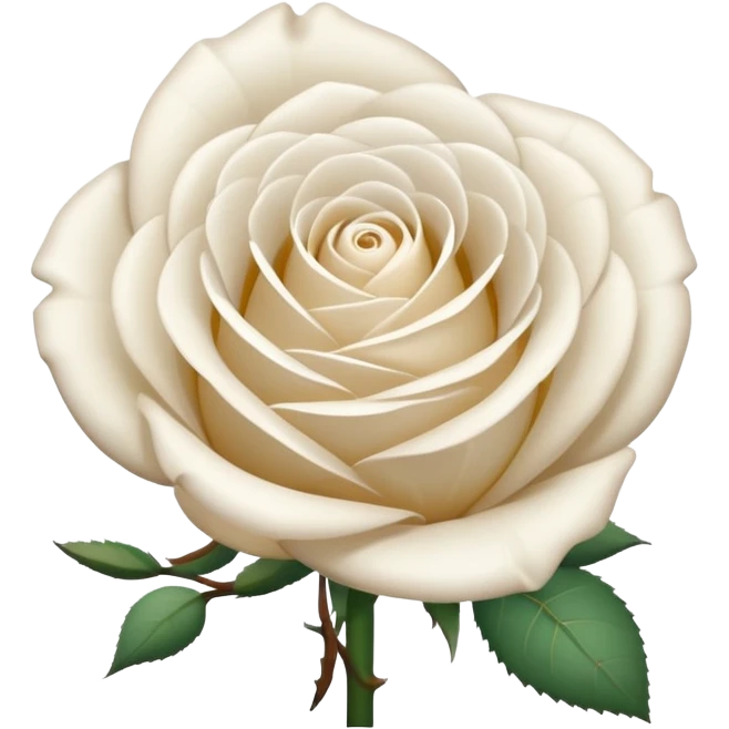 white rose, without green leaves, just flower emoji