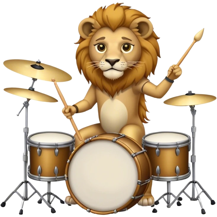 A lion drummer emoji