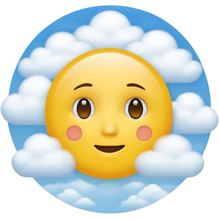 No mouth face in clouds a yellow circle emoji