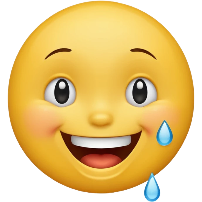 Emoji, yellow round laughing tilted head face with tears of fun emoji