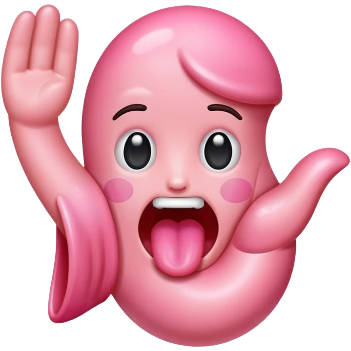 sticking tongue out waving it emoji