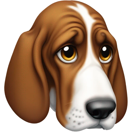 Basset hound crying emoji