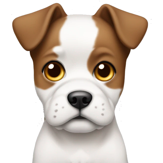 cachorro shitsu branco com manchas marrons  emoji