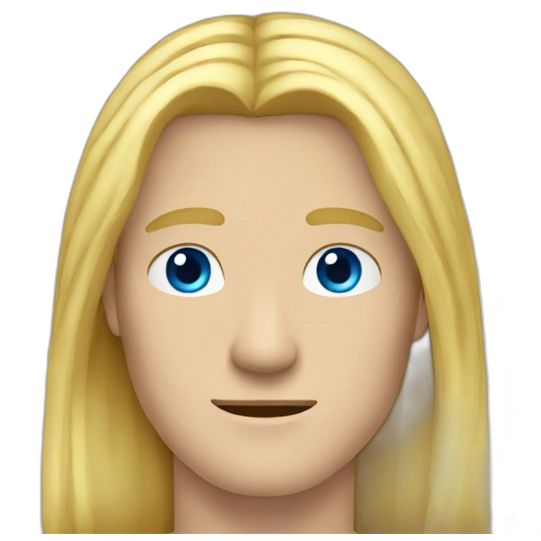 Man very long blond hair with blue eyes emoji